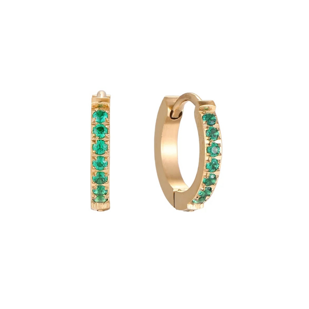 Emerald Energy Huggies Earrings 12mm
