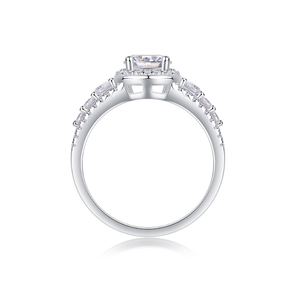 Moissanite Ring - 1 Carat S925 Silver Plated
