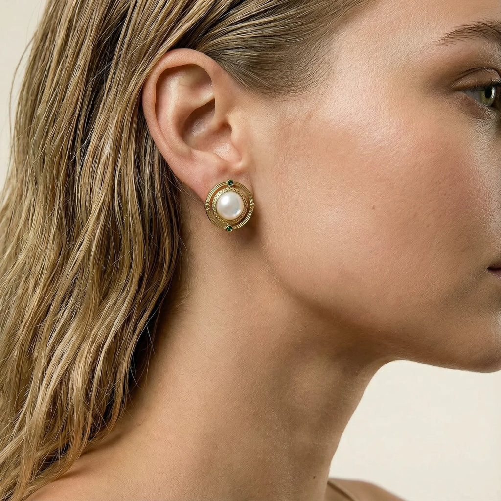 Compass Rose Mother-of-Pearl Studs