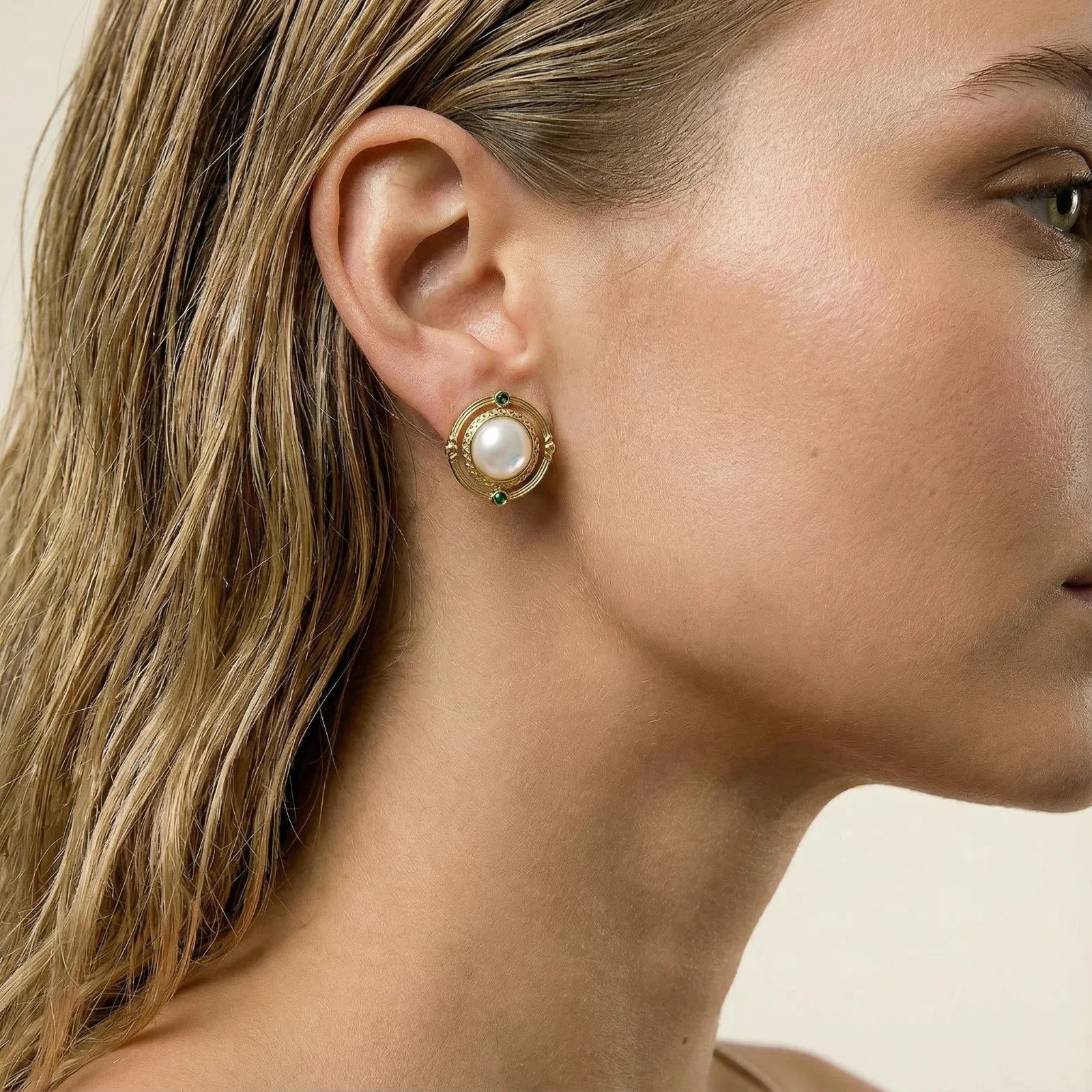 Compass Rose Mother-of-Pearl Studs