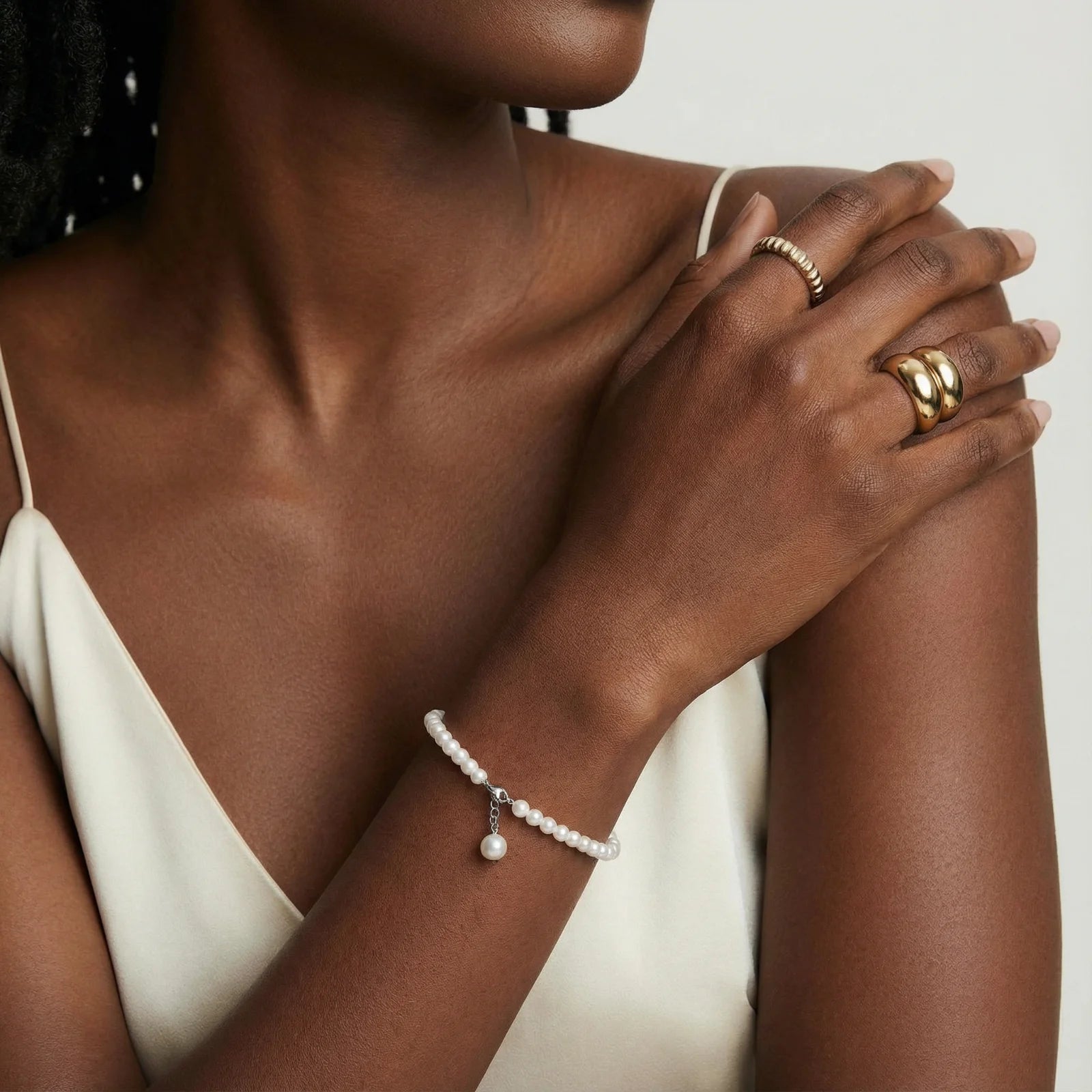 Pearl Whisper Bracelet - Sterling Silver Adjustable