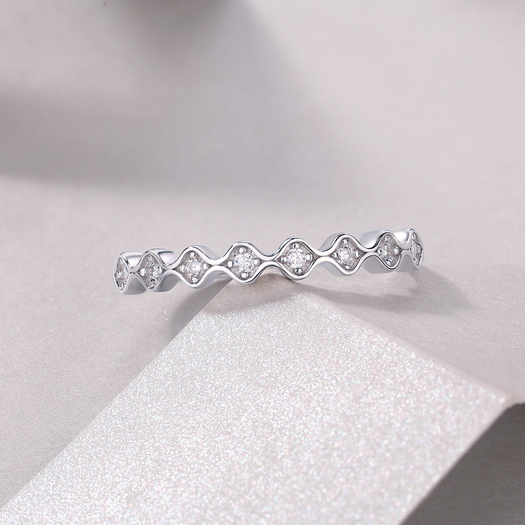 Comet Nucleus Moissanite Ring - Silver Plated