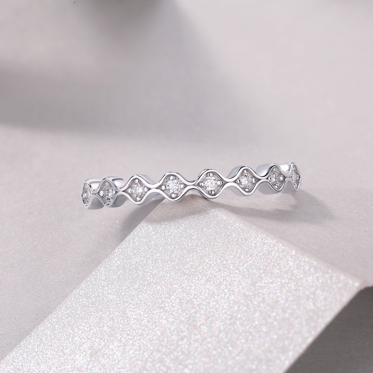 Comet Nucleus Moissanite Ring - Silver Plated