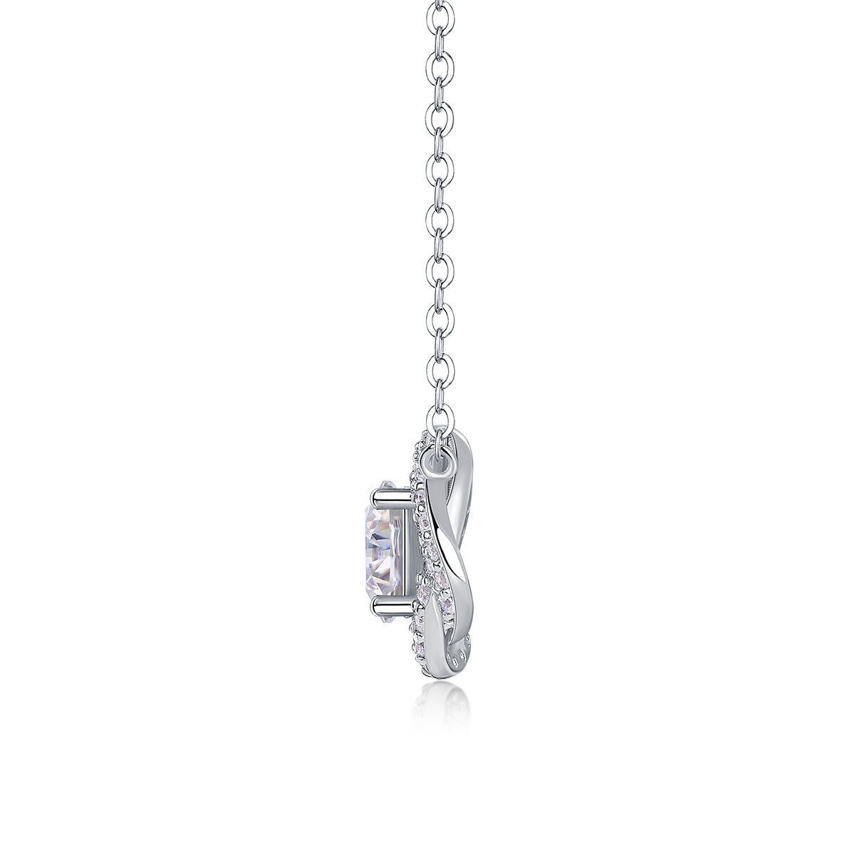 Lucky Flower Moissanite Necklace 1ct Silver