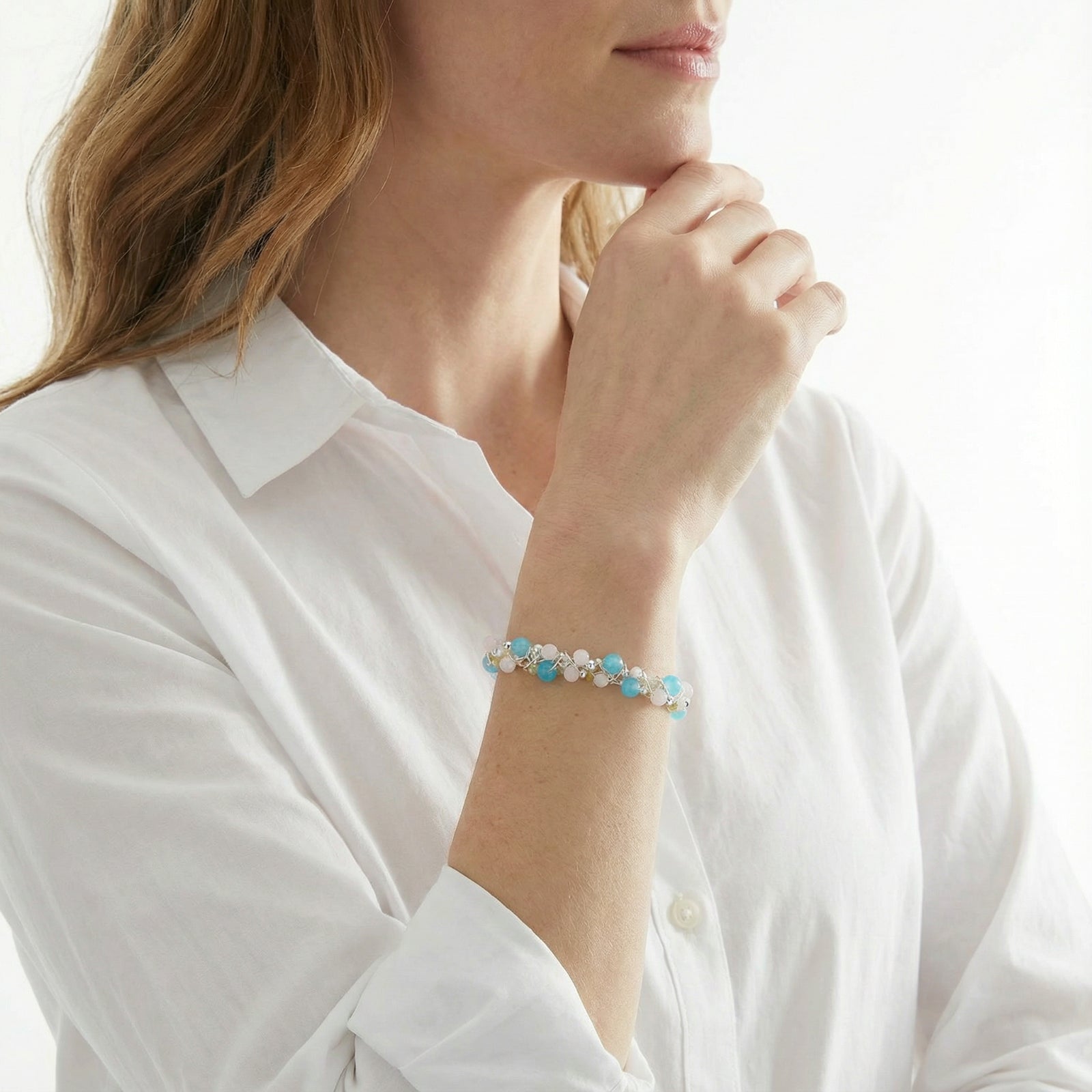 Serenity Dreams Bracelet - Turquoise Rose Quartz
