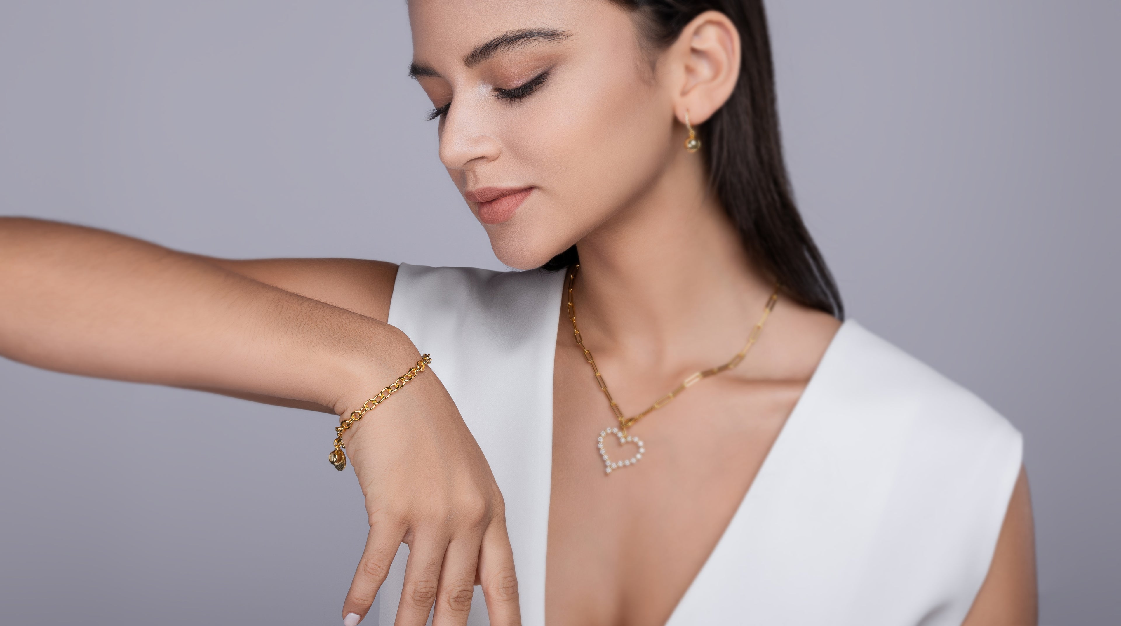Frozen Time Moissanite Bracelet Gold