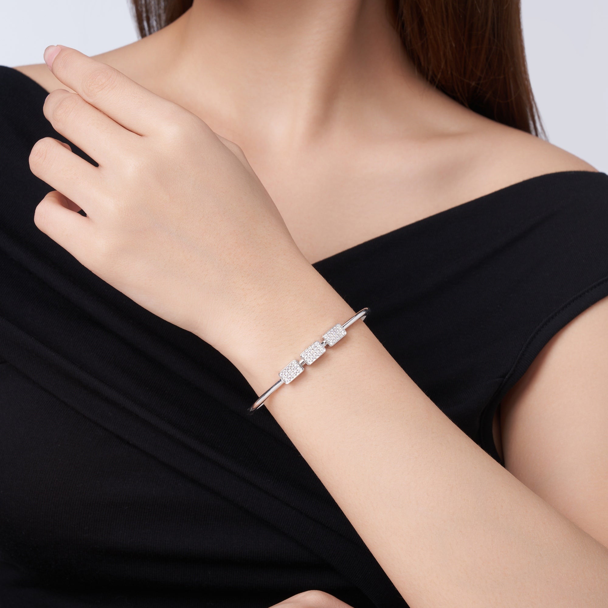 Satin Trace Moissanite Cuff S925 Silver