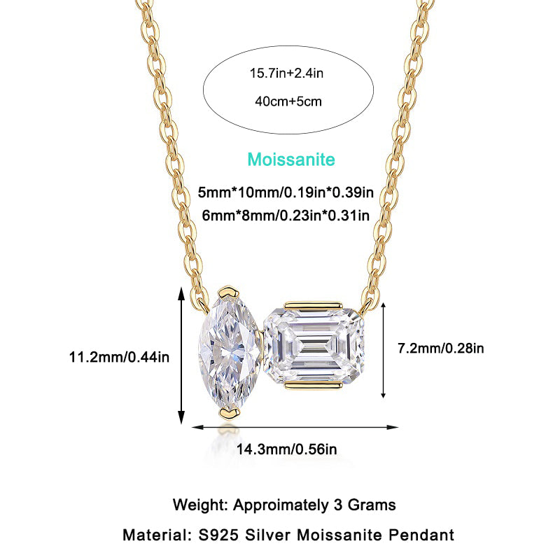 Star Map Necklace - Moissanite Gold Plated