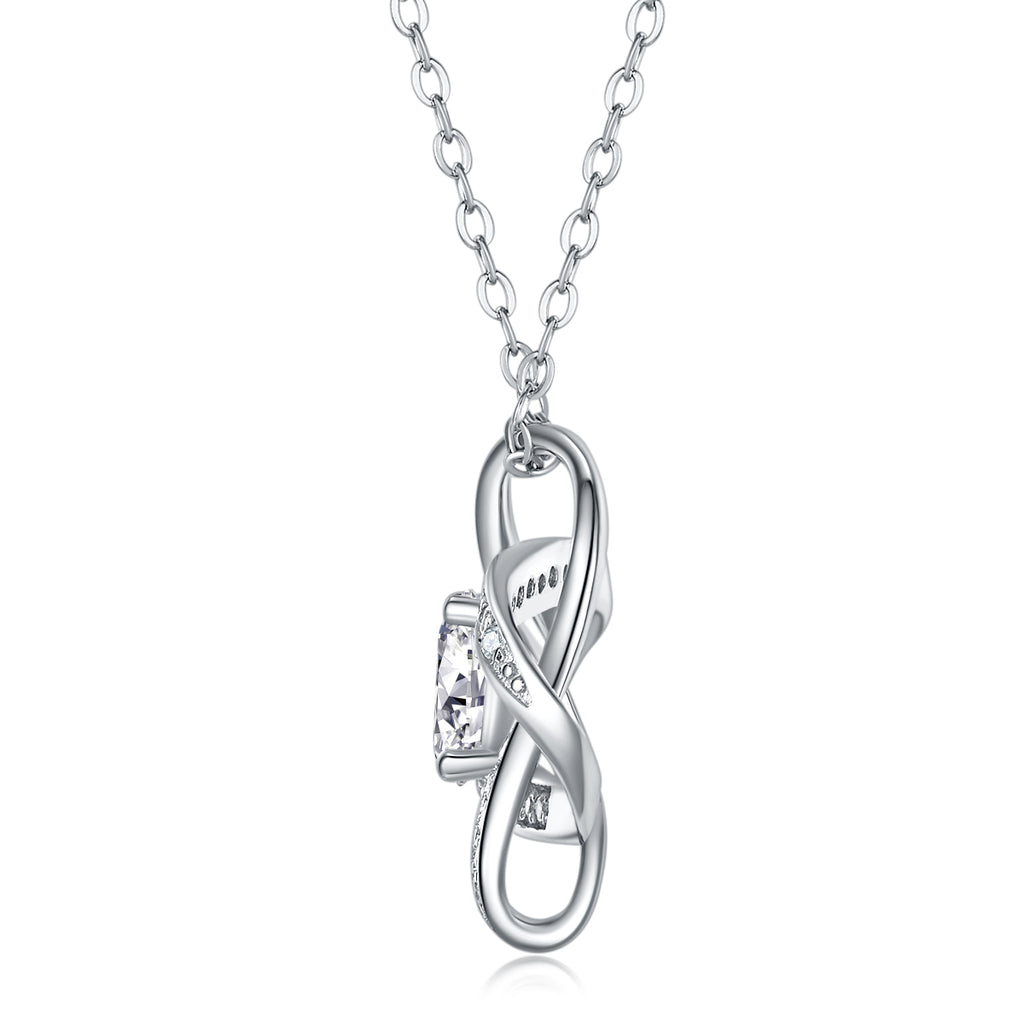 Lunar Cycle Necklace Moissanite 1ct Silver