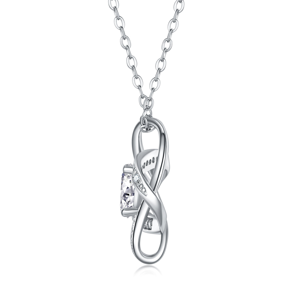 Lunar Cycle Necklace Moissanite 1ct Silver
