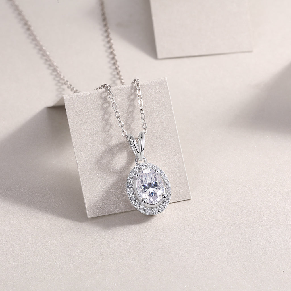 Polar Glance Moissanite Necklace - Silver 40cm