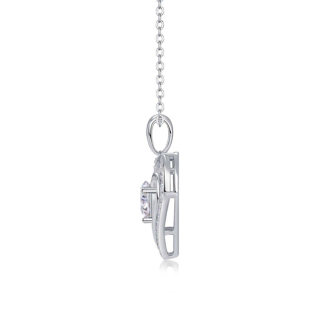 Lens Of Time Necklace - 1ct Moissanite