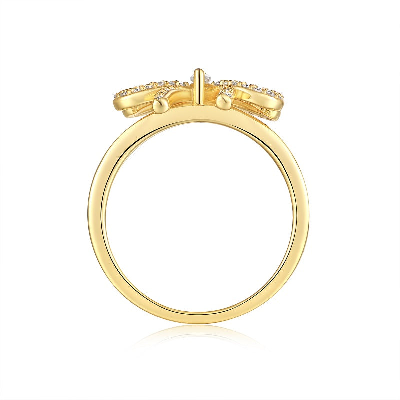 Royal Bow Ring - Moissanite Gold-Plated Silver