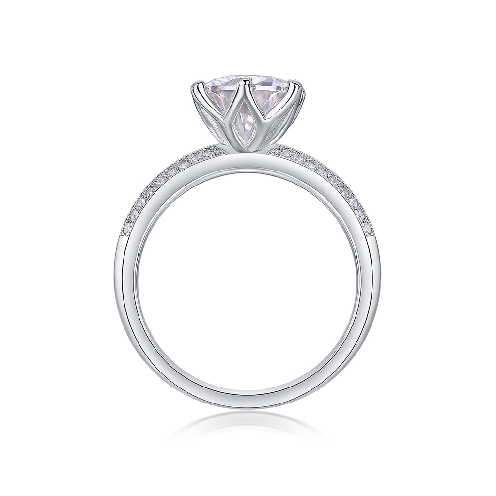Moissanite Ring 2 Carat Silver Plated