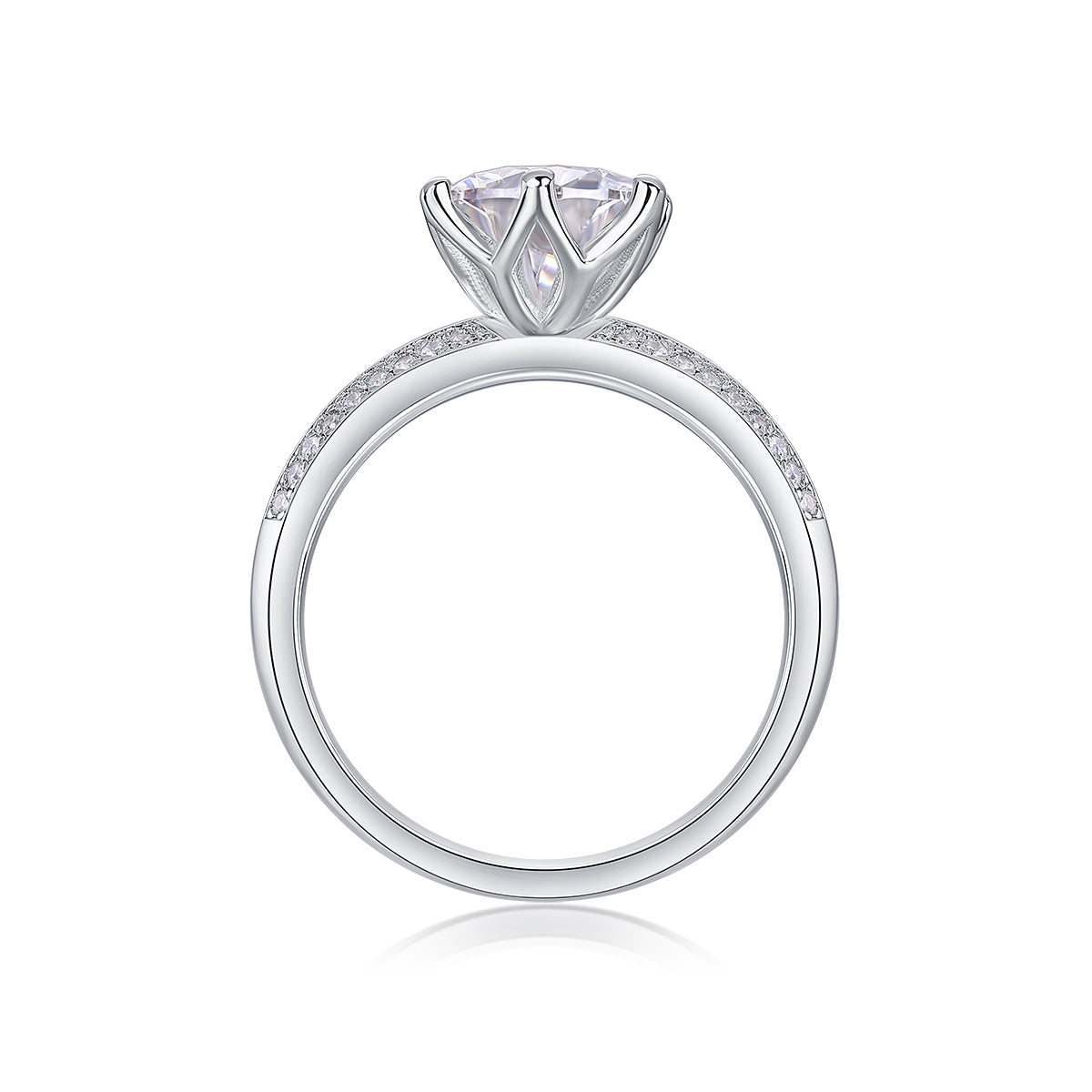 Moissanite Ring 2 Carat Silver Plated