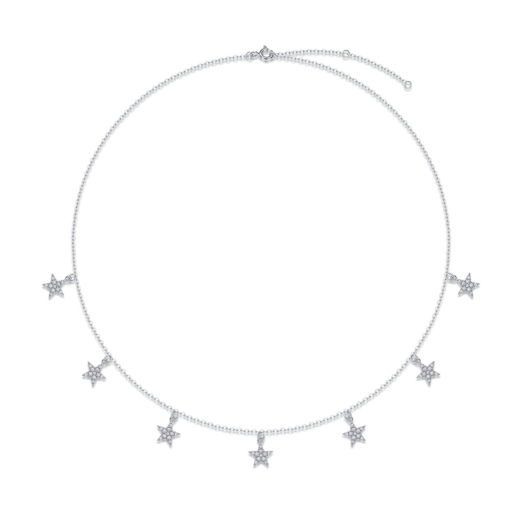 Star Love Necklace Moissanite Silver