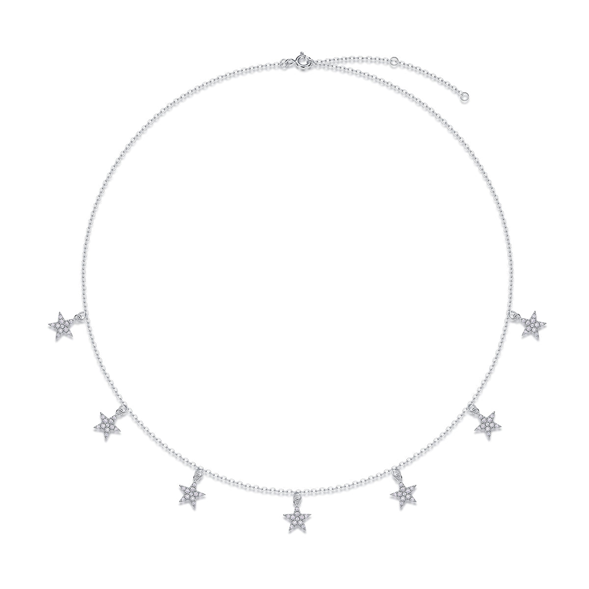Star Love Necklace Moissanite Silver