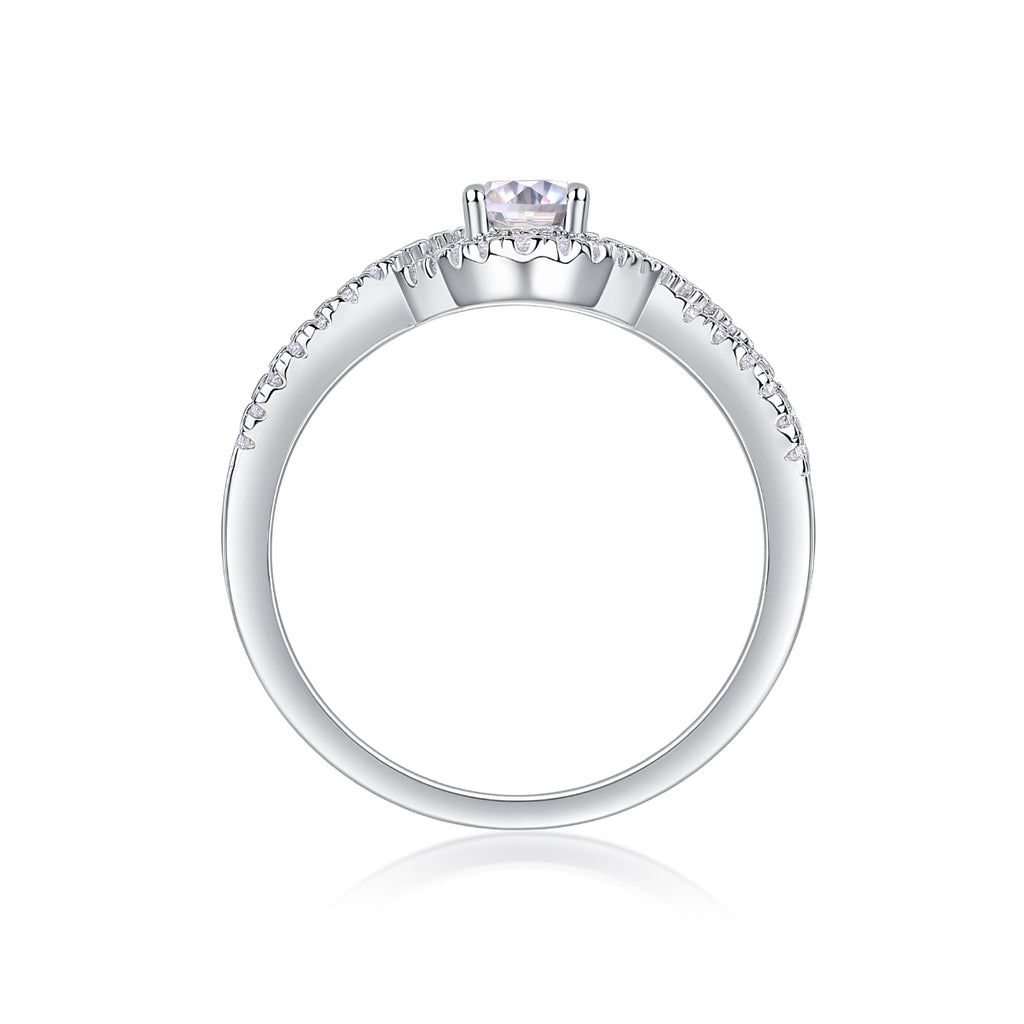 Alice In Wonderland Moissanite Ring - Silver