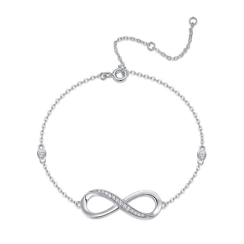 Eternity Ray Moissanite Bracelet Silver