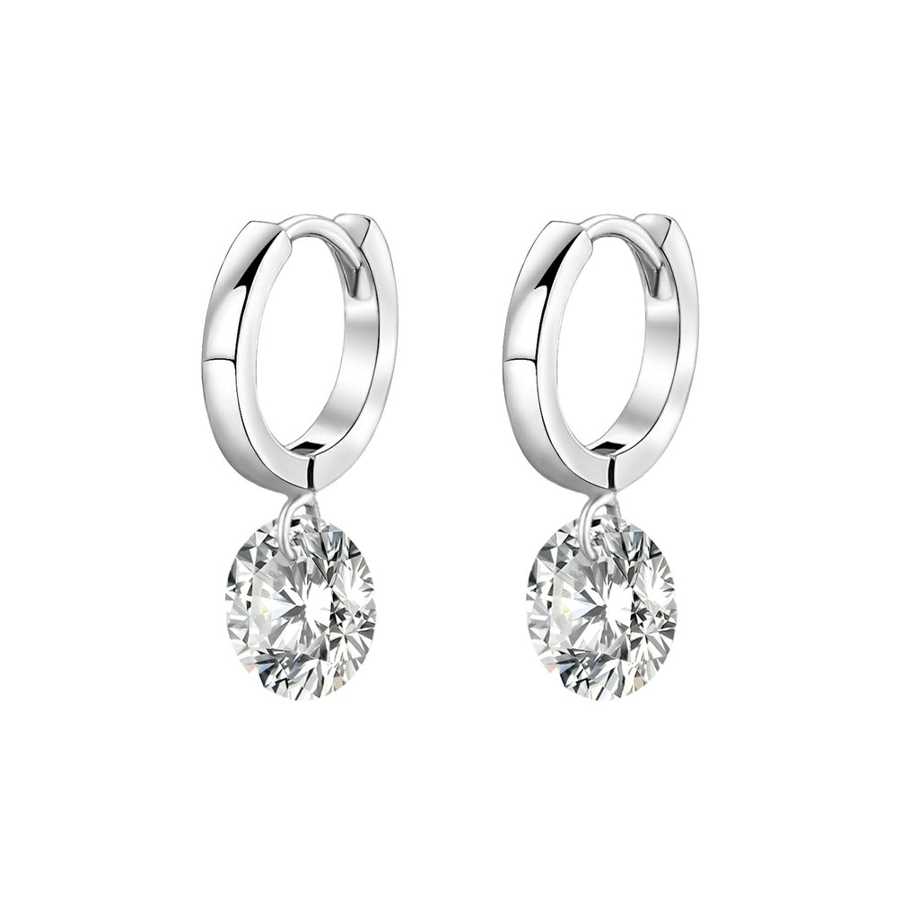 Cosmic Beat Moissanite Earrings 2ct Silver