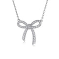 Spellbound Bow Necklace Moissanite Silver