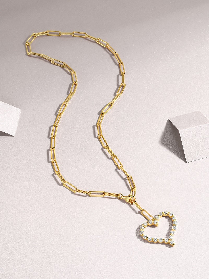 The Heart's Moissanite Necklace - Gold Plated
