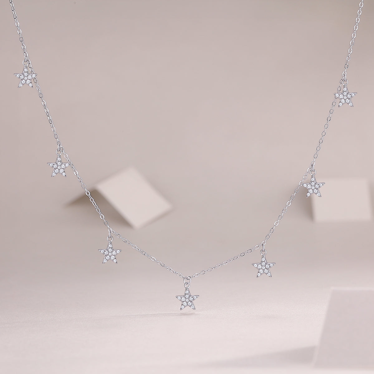 Star Love Necklace Moissanite Silver