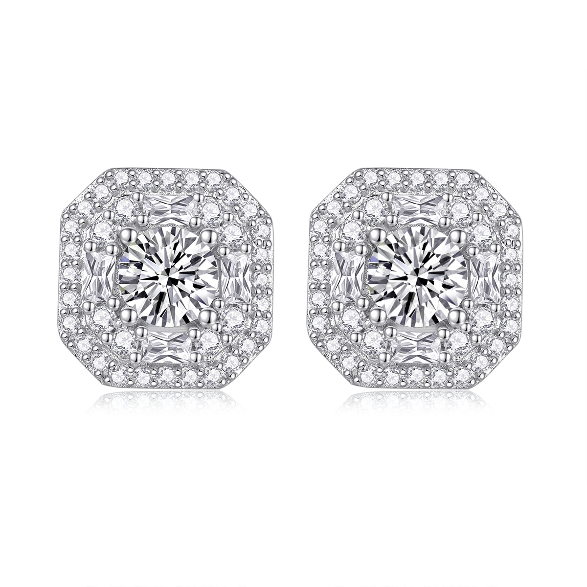 Wezen Moissanite Stud Earrings 0.5ct Silver