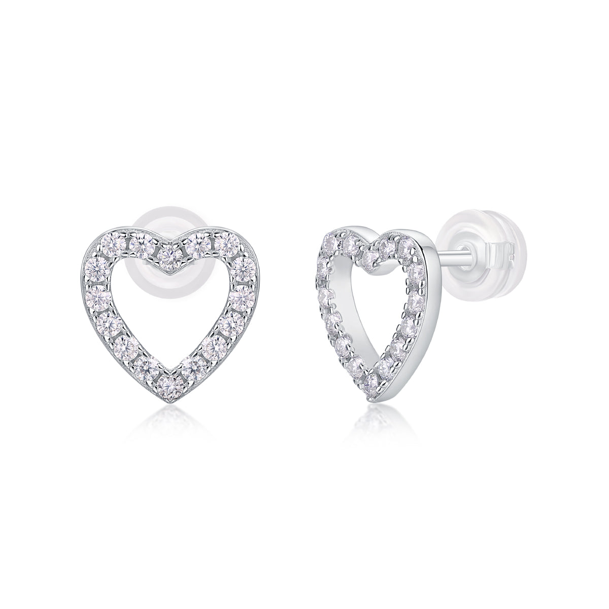 Meissa Moissanite Stud Earrings - Silver