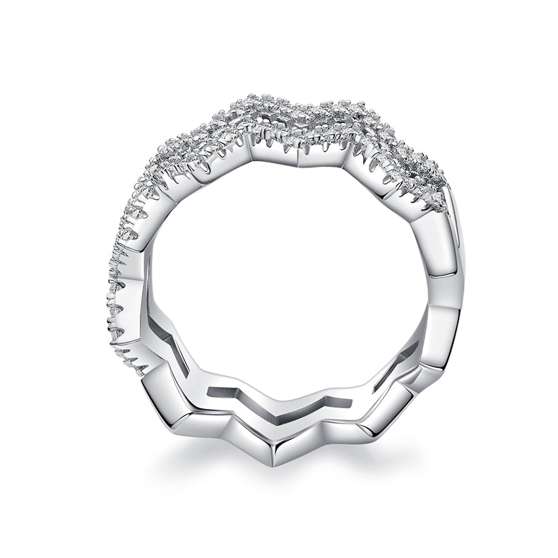 Axial Tilt Moissanite Ring S925 Silver