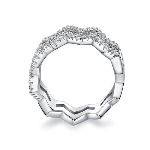 Axial Tilt Moissanite Ring S925 Silver