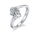 Angel's Heart Ring - Moissanite 1ct Silver