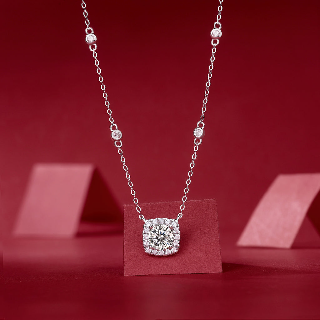Night Mist Moissanite Necklace - S925 Silver 1ct