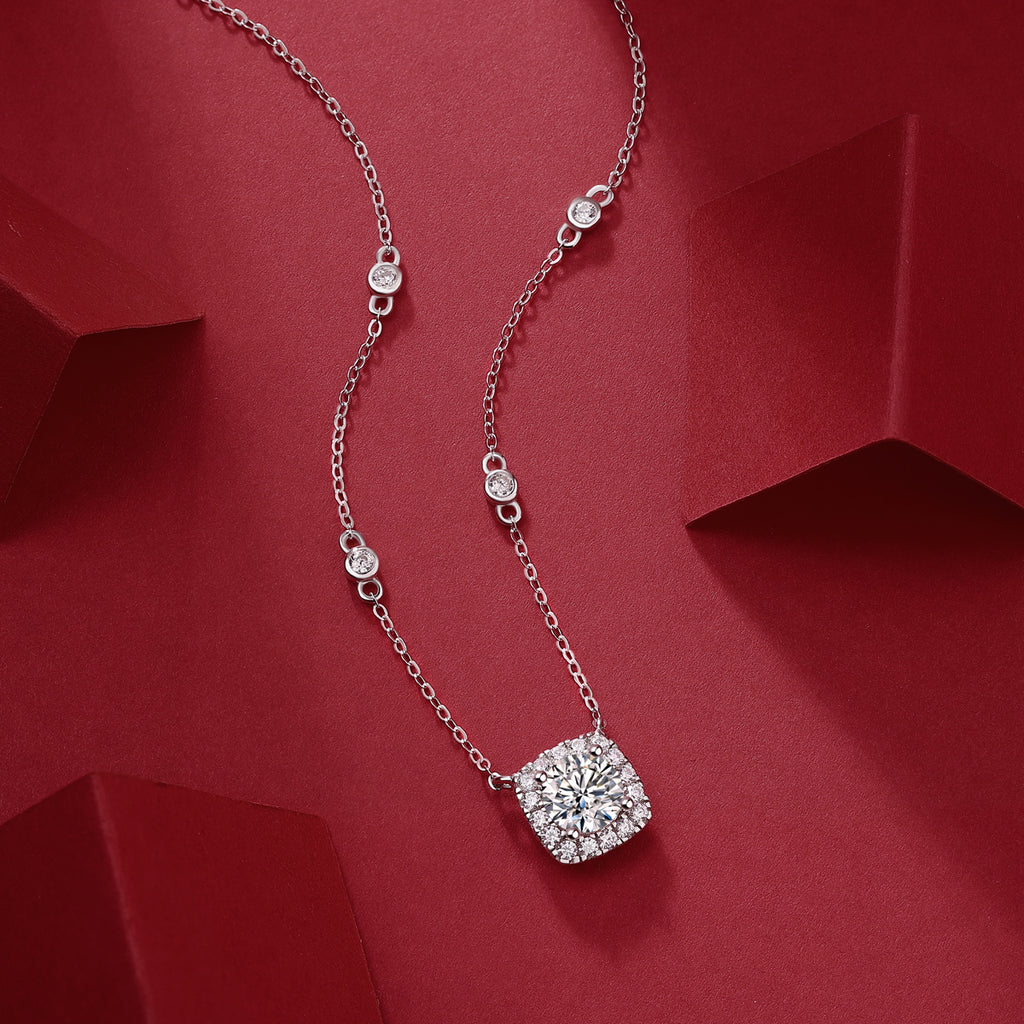 Night Mist Moissanite Necklace - S925 Silver 1ct