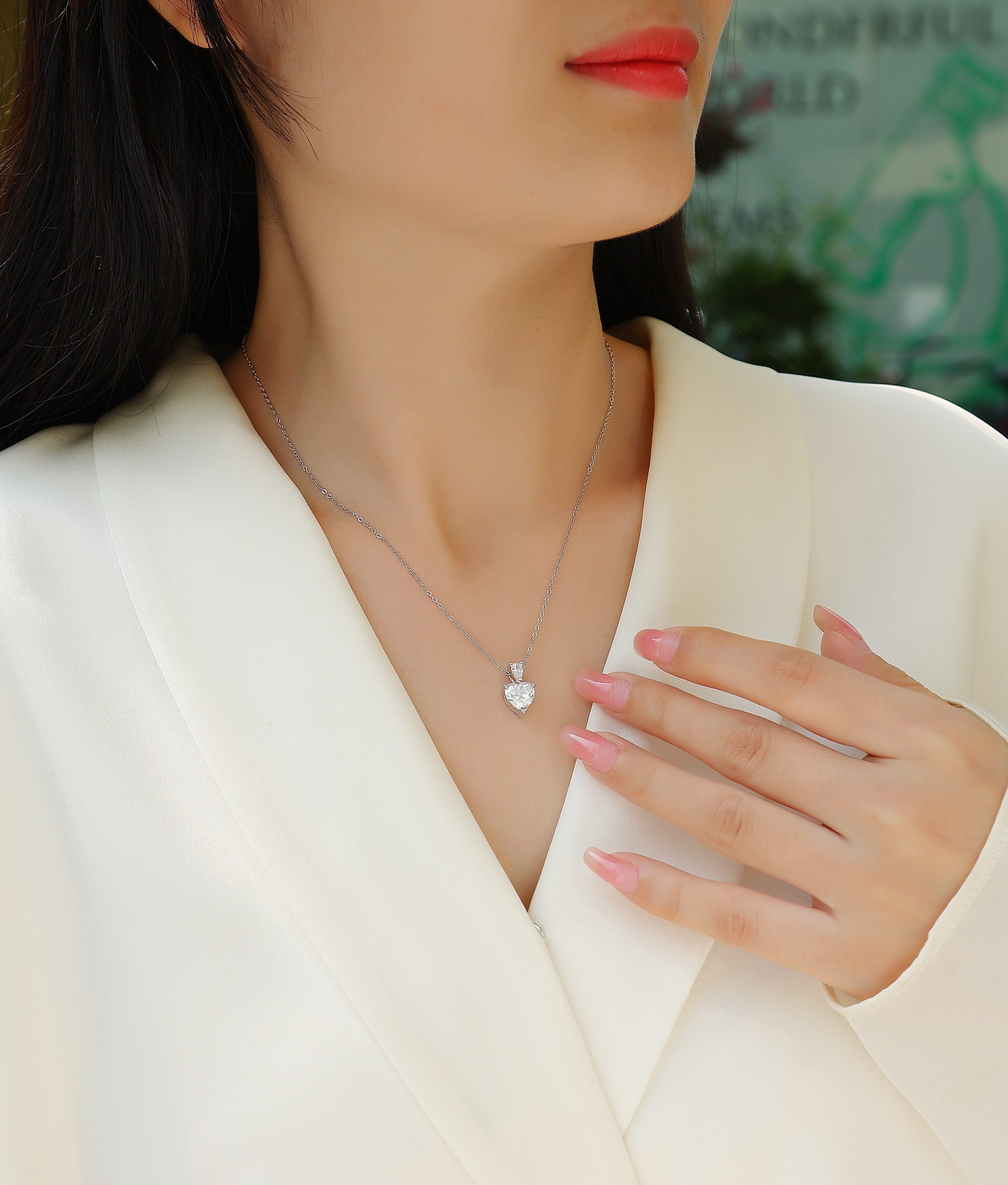 Love's Promise Moissanite Heart Necklace