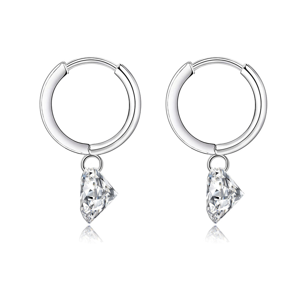 Cosmic Beat Moissanite Earrings 2ct Silver