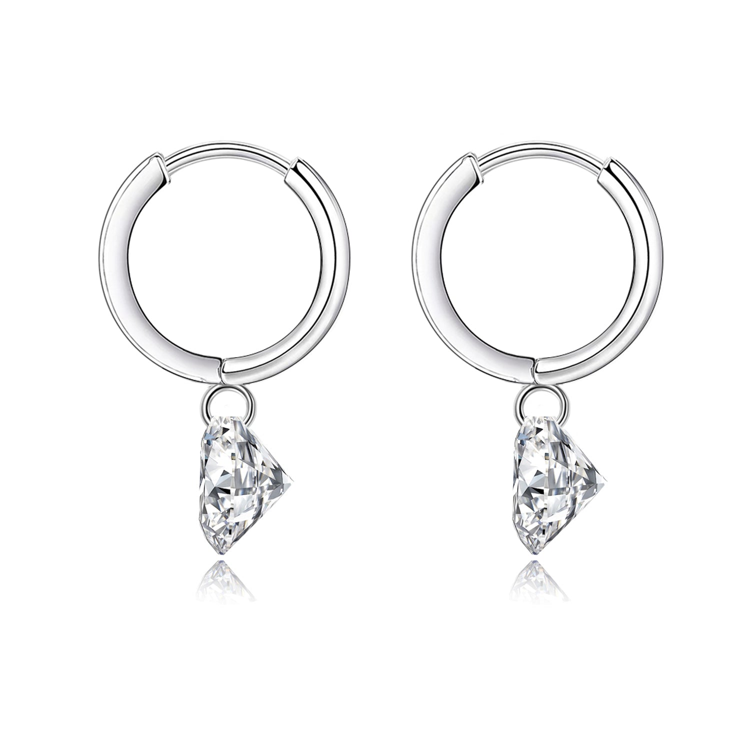Cosmic Beat Moissanite Earrings 2ct Silver
