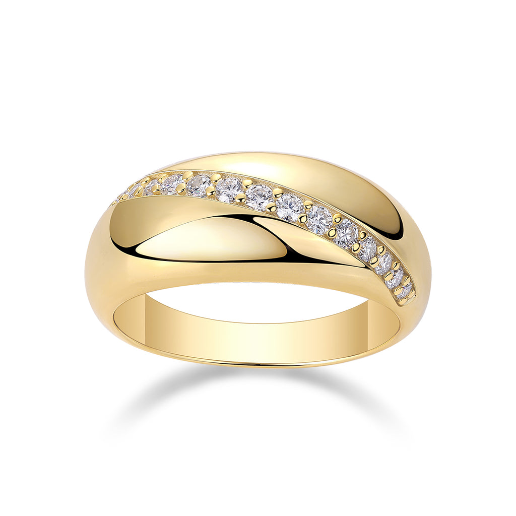 Solar Minimum Ring Moissanite Gold-Plated S925