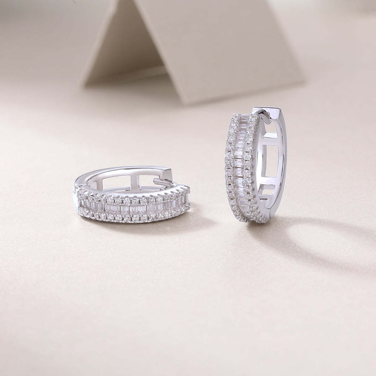 Moissanite Stud Earrings - Silver Plated