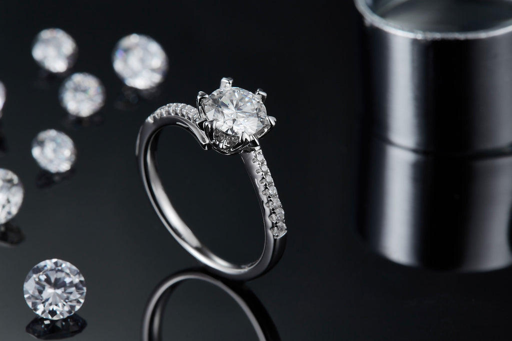 Snowflake Moissanite Ring 1ct Silver