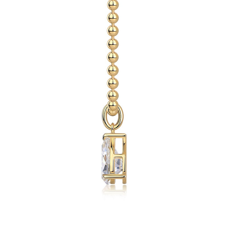 Lucid Realm Moissanite Pear Necklace Gold