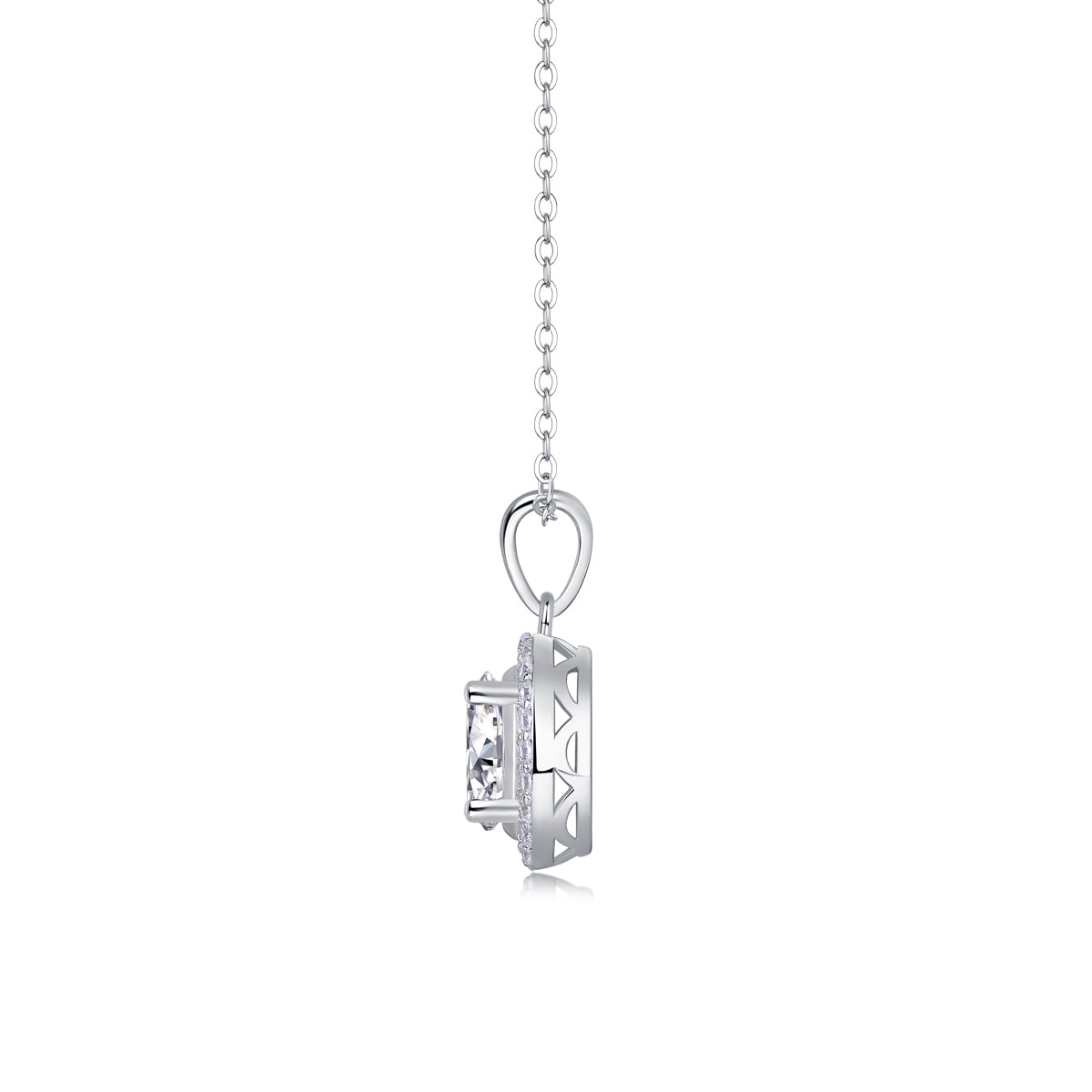 Polar Glance Moissanite Necklace - Silver 40cm