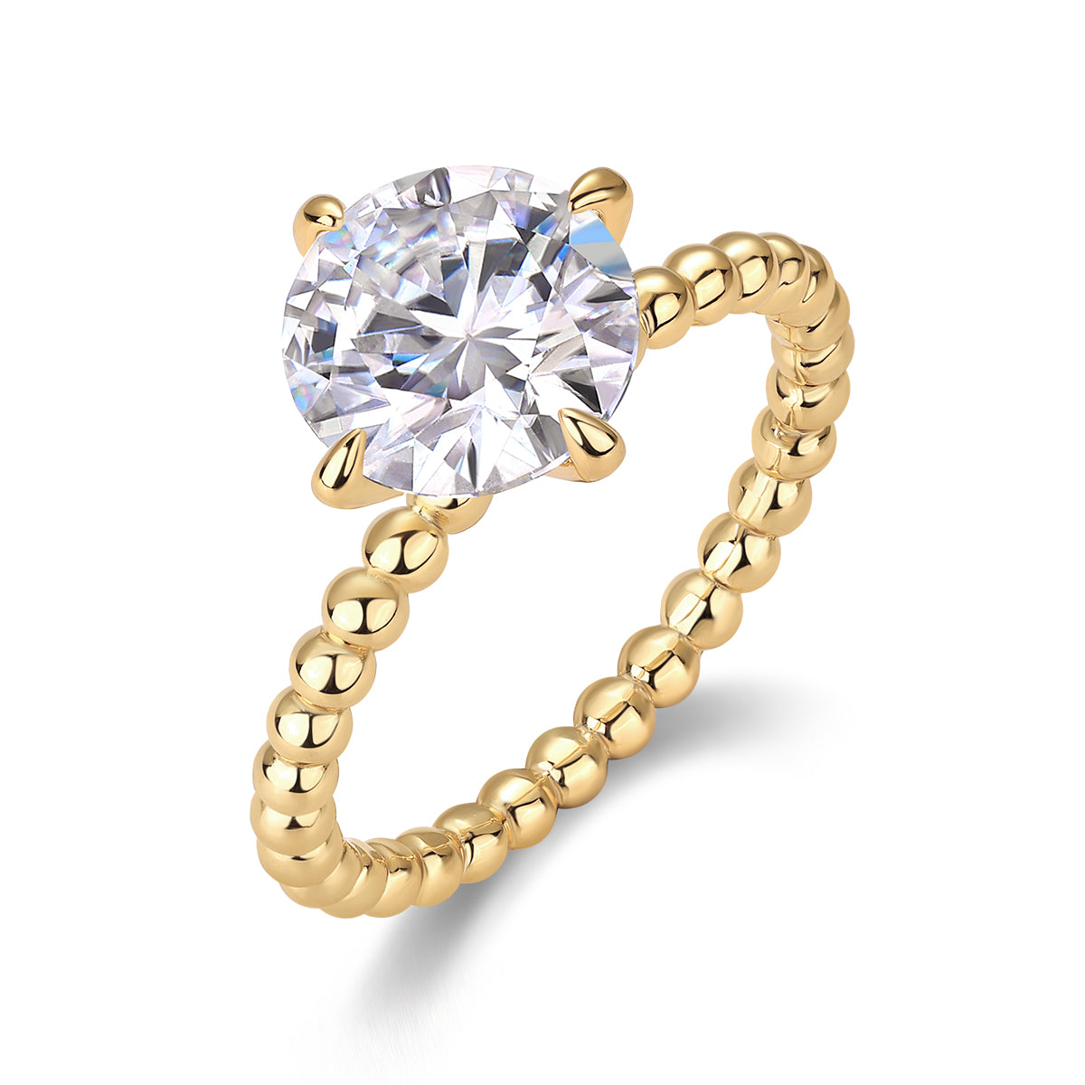 Orbital Path Moissanite Ring 3ct Gold
