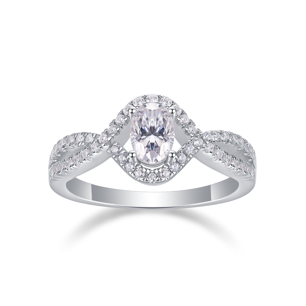 Alice In Wonderland Moissanite Ring - Silver