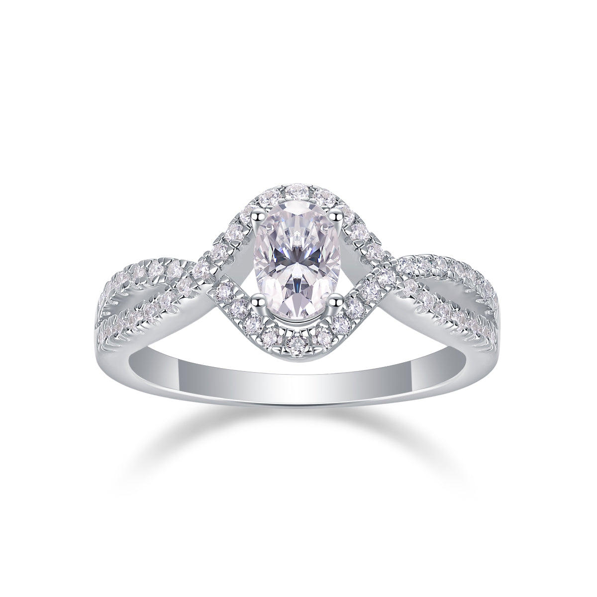 Alice In Wonderland Moissanite Ring - Silver