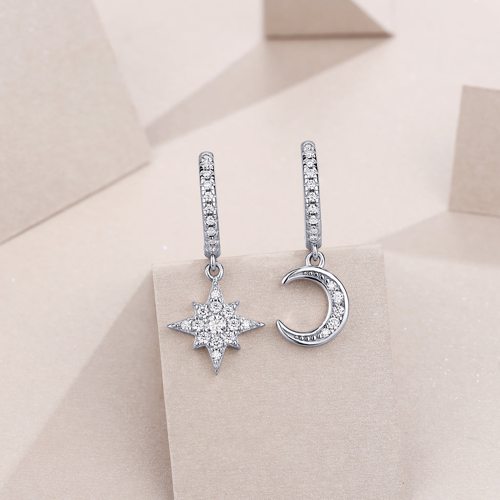 SunMoon Radiance Moissanite Earrings