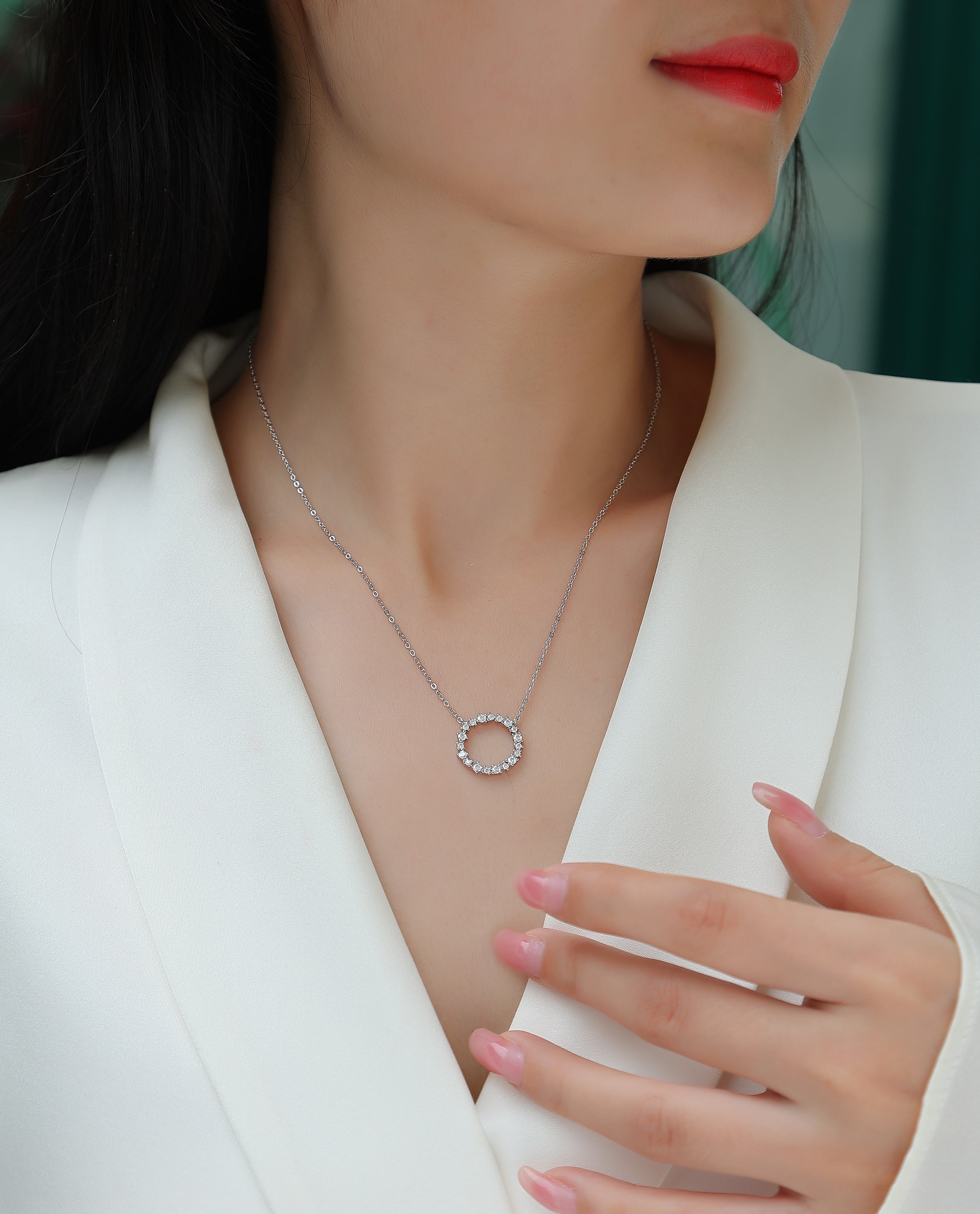Bibo Moissanite Necklace - S925 Silver 40cm