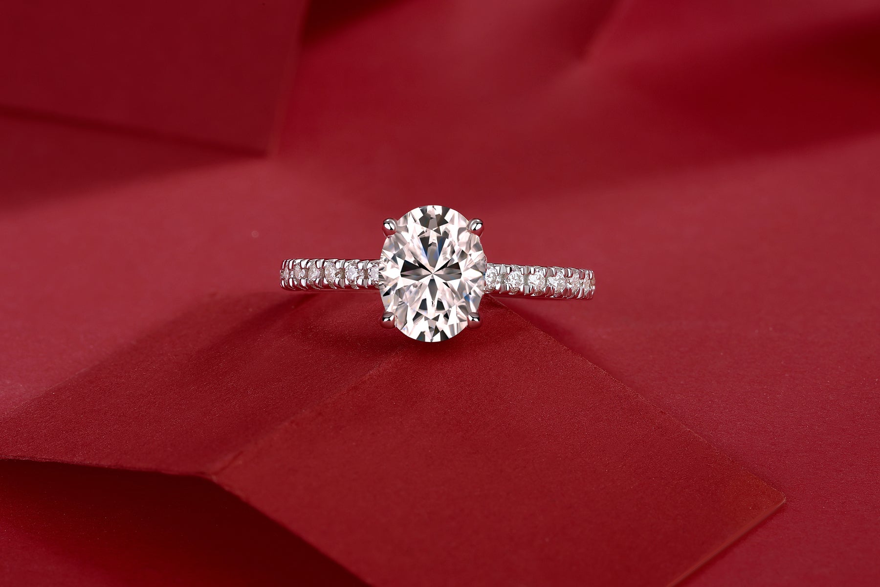 Aurora Oval Moissanite Ring - S925 Silver