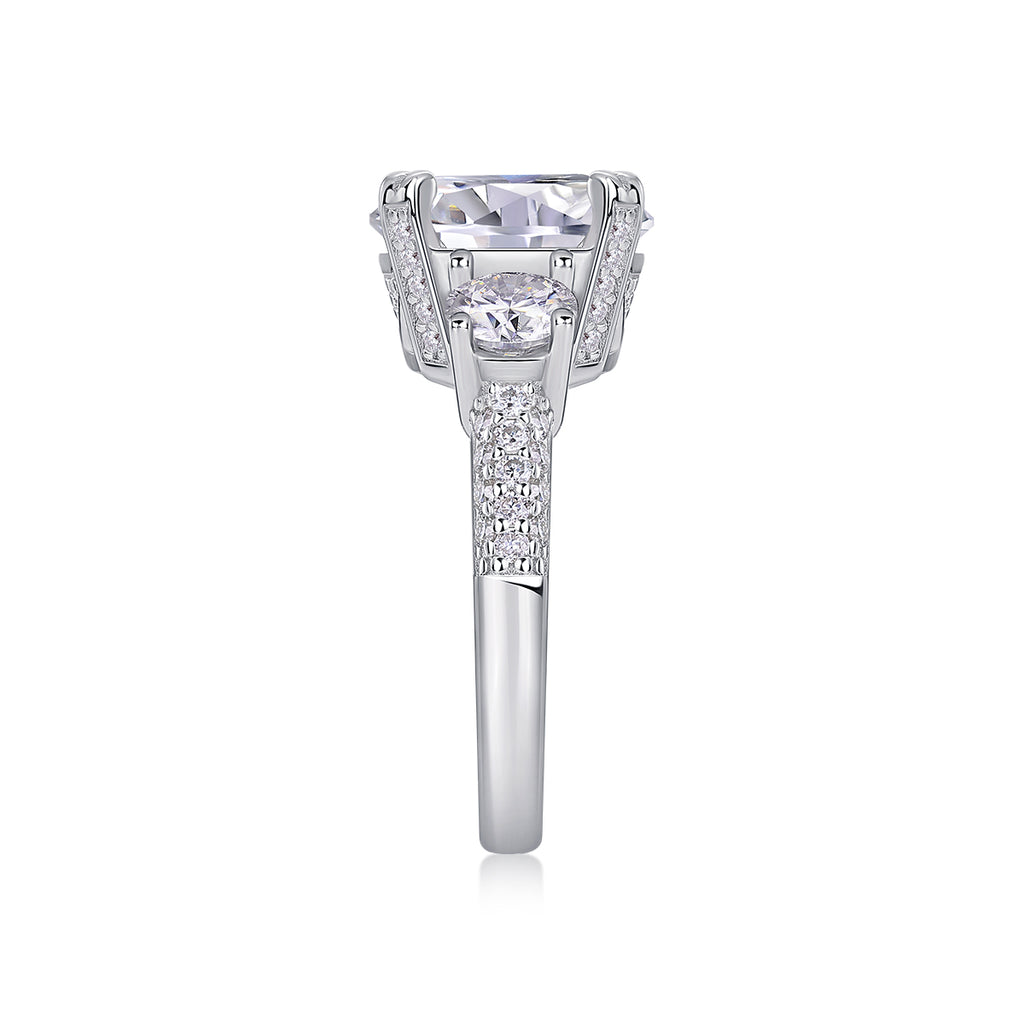 Vega Pulse Ring 5ct Moissanite Silver