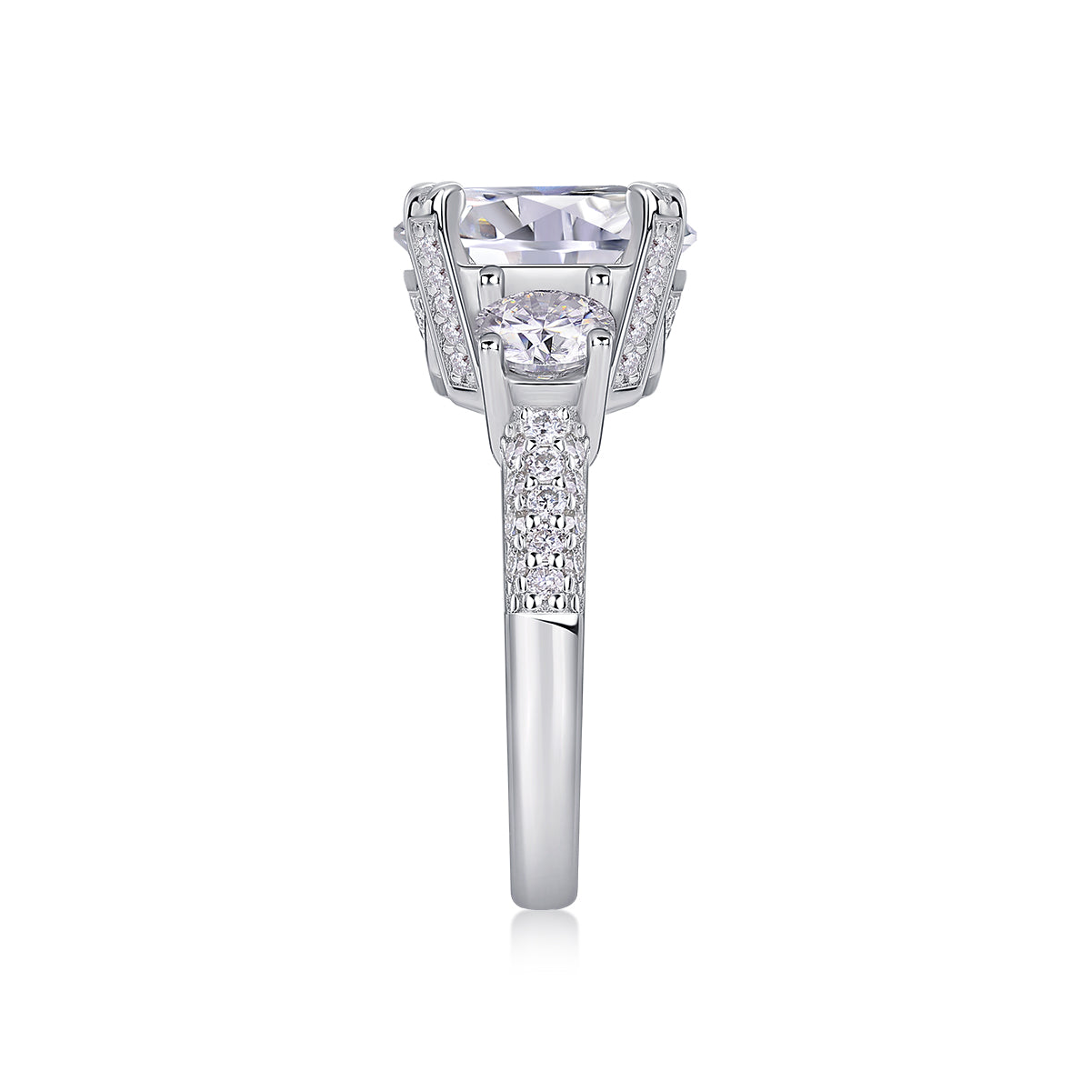 Vega Pulse Ring 5ct Moissanite Silver